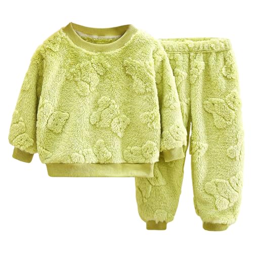 Flauschiger Schlafanzug Kinder, Schlafanzug Baby Flanell Schlafanzug Kinder Fleece Pyjama Set Verdicken Winter Warme Schlafanzüge Kuschel Weiche Weihnachts Zweiteilig Frottee Pyjama von Zilosconcy