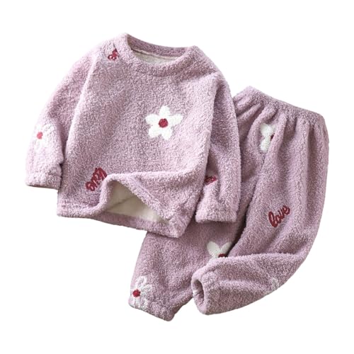 Flauschiger Schlafanzug Kinder, Schlafanzug Baby Flanell Schlafanzug Kinder Fleece Pyjama Set Winter Warme Schlafanzüge Fruchtdruck Kuschel Weiche Weihnachts Zweiteilig Frottee Pyjama von Zilosconcy