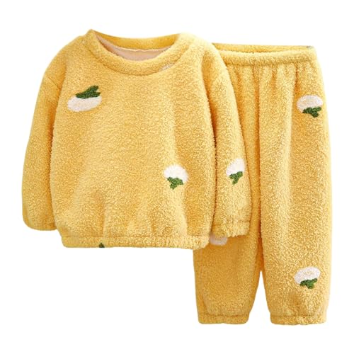 Fleece Pyjama Kinder, Fleece Pyjama Kinder Flanell Schlafanzug Kinder Fleece Pyjama Set Winter Warme Schlafanzüge Schmetterlingsdruck Kuschel Weiche Weihnachts Zweiteilig Frottee Pyjama von Zilosconcy