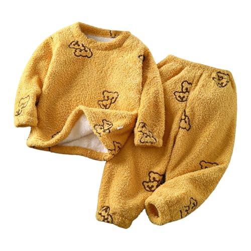 Fleece Schlafanzug Kinder, Black Friday Flanell Schlafanzug Kinder Fleece Pyjama Set Winter Warme Schlafanzüge Fruchtdruck Kuschel Weiche Weihnachts Zweiteilig Frottee Pyjama von Zilosconcy