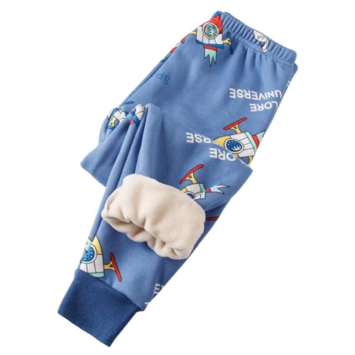 Fleecehose, Gefütterte Jogginghose Mädchen Kuschel Thermohose - Fleecehose Elastische Taille Winterhose Plüsch Cartoon Druck Hose Kinder Winter-Hosen von Zilosconcy