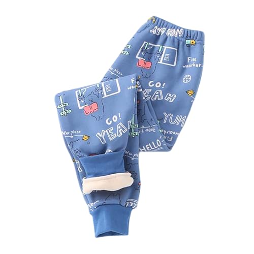 Fleecehose Kinder, Gefütterte Jogginghose Mädchen Elastische Taille Thermohose - Fleecehose Kuschel Winterhose Plüsch Cartoon Druck Hose Kinder Winter-Hosen von Zilosconcy