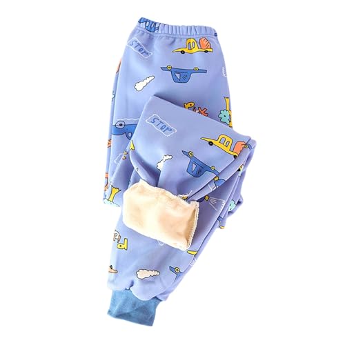 Fleecehose Kinder, Thermohose Mädchen Elastische Taille Gefütterte Jogginghose - Fleecehose Kuschel Hose Plüsch Cartoon Druck Winterhose Kinder Winter-Hosen von Zilosconcy