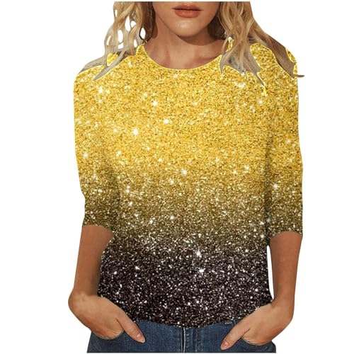 Glitzer Oberteile Damen, Glitzer Oberteile Damen Shining Pailletten Oberteil - Glitzer Pullover Elegant Glitzertop Langarm Sexy Tunika Frauen Pailletten top Festliche Oberteile Party Outfit von Zilosconcy