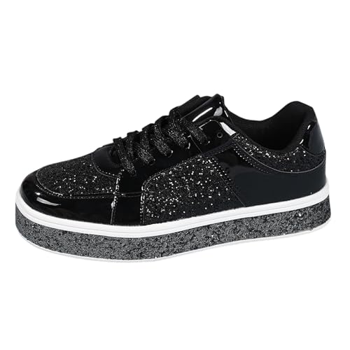 Glitzer Schuhe, Pailletten Schuhe Damen Shiny Glitzer Sneaker - Glitzer Schuhe Flache Low Glitzerschuhe Frauen Bequeme Leichte Sportschuhe Funkelnde Glitzernde Hochzeits-Brautschuhe von Zilosconcy