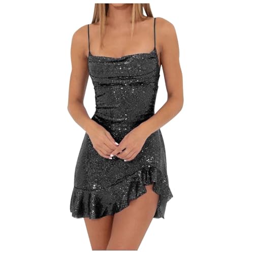 Glitzerkleid Damen, Paillettenkleid Damen Glitzer Glitzerkleid - Abendkleider Elegant Silvester Kleid Rockabilly Festliche Kleider Frauen Weihnachtskleid Schöne Hochzeitskleid Partykleider von Zilosconcy