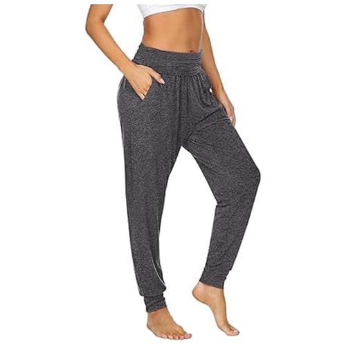 Golfhose Damen, Jogginghose Damen Baggy Sporthose - Sweatpants Fitness Freizeithose High Waist Trainingshose Mit Taschen Langgröße Kordelzug Yoga Hosen Lounge Pants von Zilosconcy