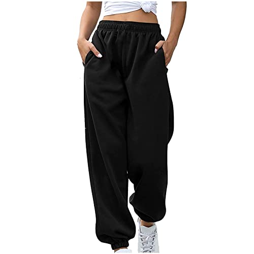 Golfhose Damen, Jogginghose Damen Lang Sporthose - Laufhosen Casual Straighthose Mädchen Freizeithose Bequeme Sweatpants Kordelzug High Waist Trainingshose Für Frauen von Zilosconcy