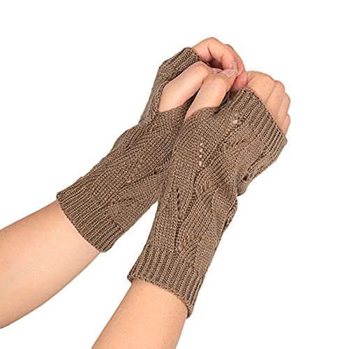 Handgelenkwärmer, Armstulpen Damen Gestrickte Handstulpen - Fingerlose Handschuhe Ohne Finger Pulswärmer Winter Thermo Strickhandschuhe Frauen Fäustlinge Halbe Fingerhandschuhe von Zilosconcy