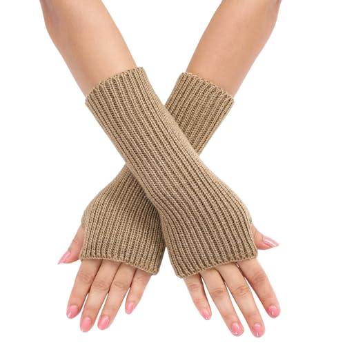 Handstulpen, Armstulpen Damen Gestrickte Handstulpen - Pulswärmer Ohne Finger Fingerlose Handschuhe Thermo Kaschmir Strickhandschuhe Frauen Fäustlinge Halbe Fingerhandschuhe von Zilosconcy