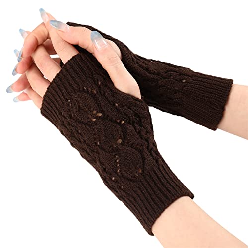 Handstulpen, Handstulpen Damen Gestrickte Armstulpen - Fingerlose Handschuhe Ohne Finger Pulswärmer Dicke Kaschmir Handgelenkwärmer Frauen Fäustlinge Halbe Fingerhandschuhe von Zilosconcy