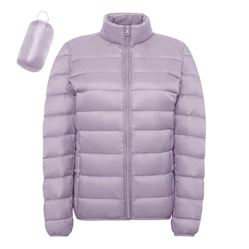 Herbstjacke Damen, Daunenjacke Damen Entendaunen Steppjacke Mit Kapuze - Übergangsjacke Leicht Winterjacke Packbare Wasserdicht Pufferjacke Frauen Casual Thermo Oberteil von Zilosconcy