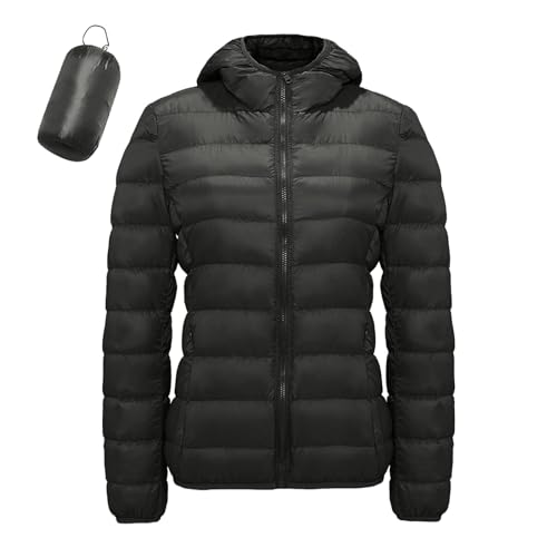 Herbstjacke Damen, Steppjacke Damen Leicht Daunenjacke Mit Kapuze - Übergangsjacke Entendaunen Winterjacke Wasserdicht Packbare Damenjacken Frauen Casual Thermo Oberteil von Zilosconcy