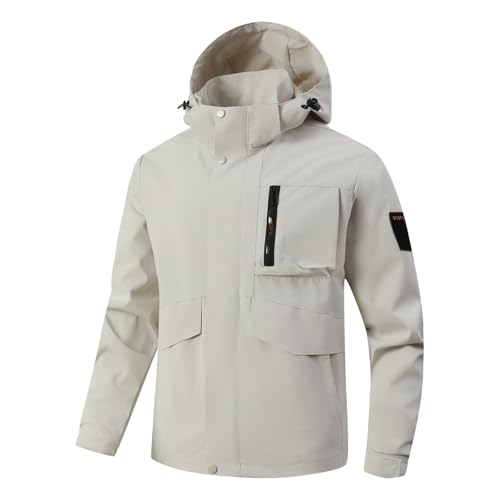 Herren Winterjacke Sale, Skijacke Herren Wasserdicht Winterjacke - Wanderjacke Winter Snowboardjacke Winddichte Softshelljacke Fleece-Futter Ski Regenmantel Mit Kapuze Männer von Zilosconcy