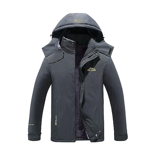 Herren Winterjacke Sale, Skijacke Herren Winddichte Winterjacke - Snowboardjacke Wasserdicht Wanderjacke Gefütterte Softshelljacke Trekkingjacke Mit Abnehmbarer Kapuze Männer von Zilosconcy