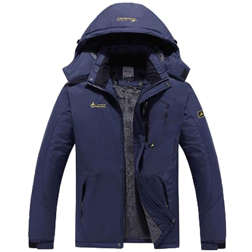 Herren Winterjacke Sale, Skijacke Herren Winddichte Winterjacke - Snowboardjacke Wasserdicht Wanderjacke Gefütterte Übergangsjacke Jacke Mit Abnehmbarer Kapuze Für Wandern Männer von Zilosconcy