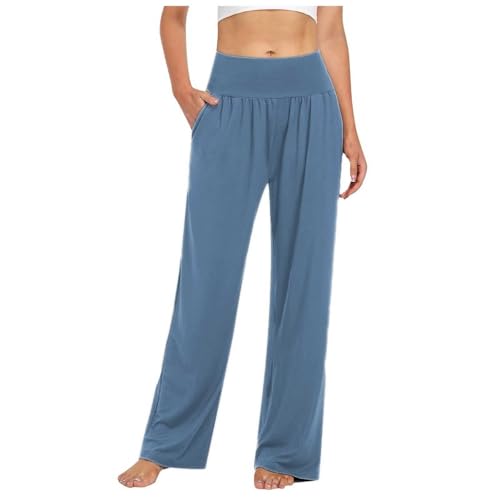 Jazzpants Damen, Jogginghose Damen Weitem Bein Yogahose - Relaxhose Lang Tanzhose Bequeme Haushose Mit Elastisches Band Hohe Taille Hose Frauen Weich Straighthose Fitness Freizeithosen von Zilosconcy