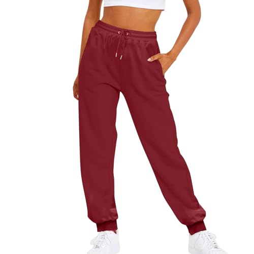 Jogginghose Baggy, Jogginghose Damen Baggy Sporthose - Bequeme Sweatpants Modern Freizeithose Lässiges Straighthose Langgröße Slim Fit Trainingshose Fitness High Waist von Zilosconcy