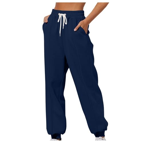 Jogginghose Teenager Mädchen, Sporthose Damen Lang Jogginghose - Mit Gummizug Sweatpants Bequeme Laufhosen Dünne Trainingshose Kordelzug Trainingsanzug Hosen Sweathose Taschen von Zilosconcy