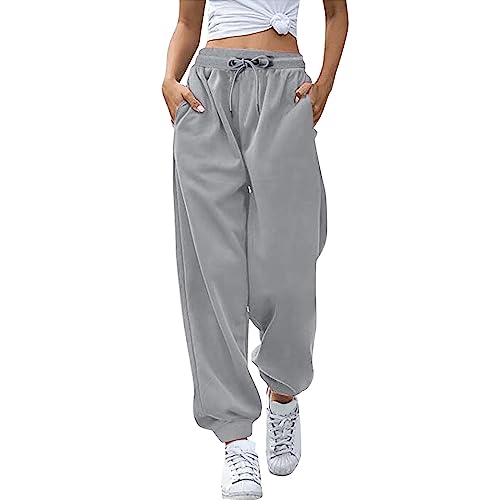 Jogpants Damen, Sporthose Damen Baggy Jogginghose - Trainingshose Fitness High Waist Freizeithose Weit Sweatpants Langgröße Trainingsanzug Hosen Sweathose Mit Taschen von Zilosconcy