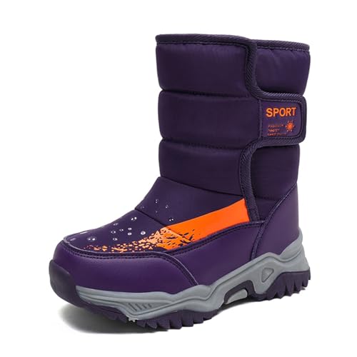 Kinderstiefel Mädchen, Winterstiefel Mädchen Gefüttert Winterboots - Winterschuhe Thermo rutschfest Kinderstiefel Dicke Sohle Schneestiefel Unisex Kinder Wasserdicht Gummistiefel von Zilosconcy