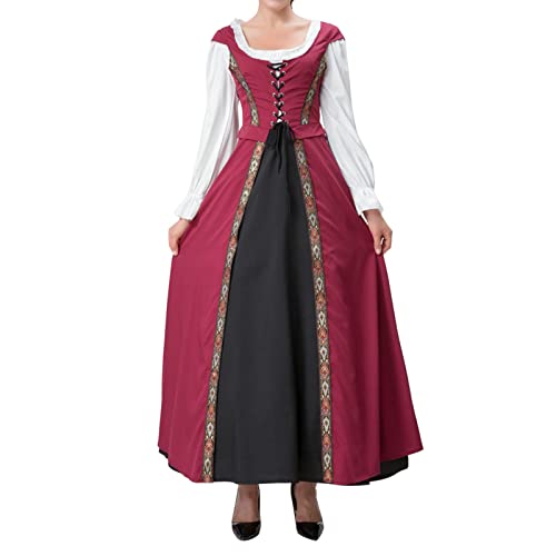 Kleid Mittelalter Damen, Medieval Dress Women Victorian Damen Renaissance Kleid Rokoko - Gothikkleider Halloween Mittelalter Vampir Kostüm Mittelalterkleid Kleidung von Zilosconcy