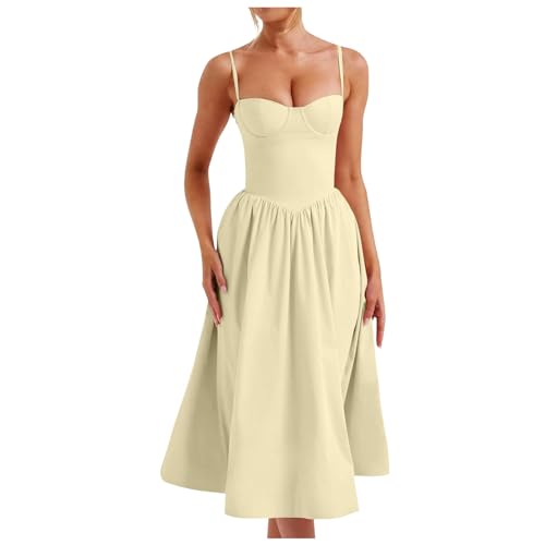 Korsett Kleid Damen Kleider Sommer Langes Kleid Ärmellose Boot Hals Korsett Bustier Midi Kleid Hochzeit Cocktail Brautkleid Spaghetti Kleider Prinzessin Brautjungfer Kleid von Zilosconcy