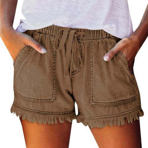 Kurze Hose Damen Kurz Kurze Hose Sommer Leinen Shorts Sommer Kleidung High Waist Shorts Musselin Damenshorts von Zilosconcy