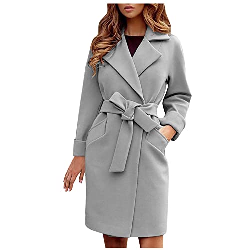 Kurzmantel Wolle Damen, Wollmantel Damen Wolle Dufflecoat - Trenchcoat Winter Wolljacke Wintermantel Warme Kurzmantel Klassischem Revers Coat Einfarbig Jacke Outwear Mit Knöpfen Für Frauen von Zilosconcy