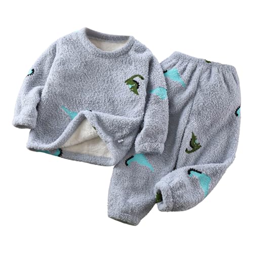 Kuschel Schlafanzug Kinder, Warehouse Deal Flanell Schlafanzug Kinder Fleece Pyjama Set Winter Warme Schlafanzüge Fruchtdruck Kuschel Weiche Weihnachts Zweiteilig Frottee Pyjama von Zilosconcy