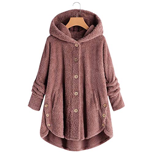 Neueste Herbstmode Damen 2024, Fleecemantel Damenfleecejacke Damen Warme Plüsch Plüschjacke - Winterpullover Übergangsjacke Mit Kapuze Longstrickjacke Outwear Elegant von Zilosconcy