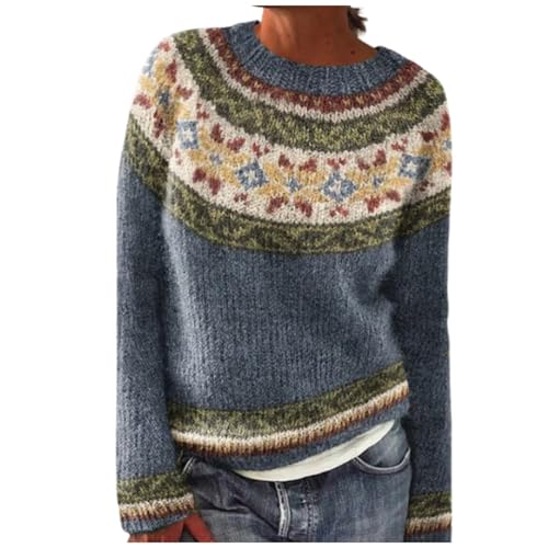 Norwegerpulli Damen, Weihnachtspulli Damen Norwegerpulli Norwegen Pullover Mohair - Norweger Wollpullover Winter Woll Weihnachtspullover Wollpulli Weihnachten Grobstrickpullover Jacquard von Zilosconcy