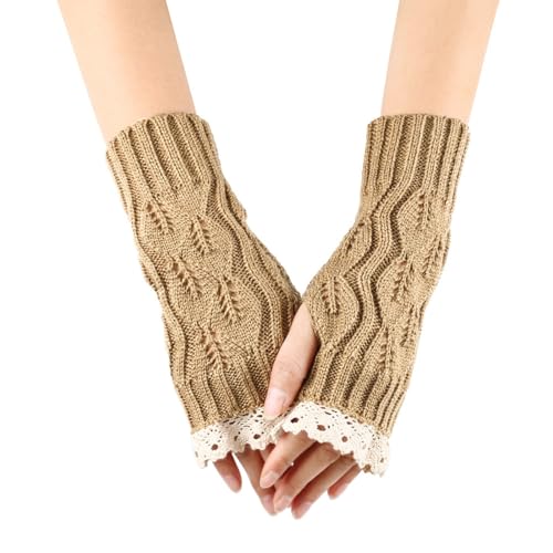 Outlet Angebote, Armstulpen Damen Gestrickte Handstulpen - Fingerlose Handschuhe Ohne Finger Pulswärmer Thermo Kaschmir Strickhandschuhe Frauen Fäustlinge Halbe Fingerhandschuhe von Zilosconcy