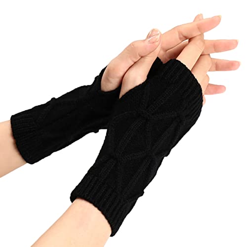 Outlet Angebote, Handstulpen Damen Ohne Finger Armstulpen - Pulswärmer Gestrickte Fingerlose Handschuhe Dicke Kaschmir Strickhandschuhe Frauen Fäustlinge Halbe Fingerhandschuhe von Zilosconcy