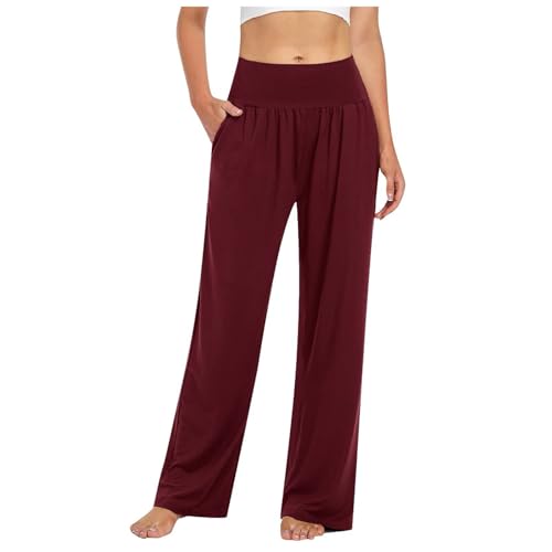 Outlet Angebote, Jogginghose Damen Weitem Bein Yogahose - Tanzhose Lang Relaxhose Weite Haushose Mit Elastisches Band Bequeme Hose Frauen Hohe Taille Straighthose Fitness Freizeithosen von Zilosconcy