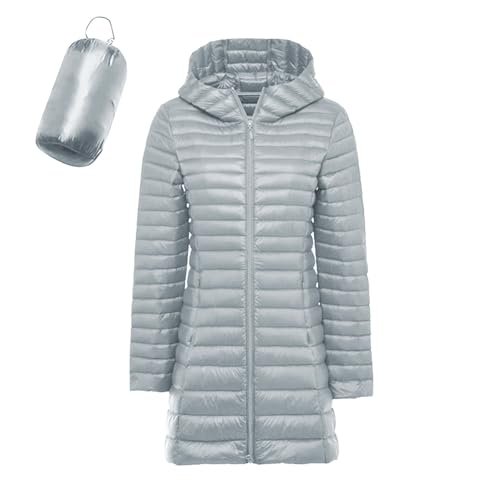 Outlet Angebote, Steppmantel Damen Winter Leicht Daunenmantel Lang - Daunenjacke Entendaunen Steppjacke Mit Abnehmbarer Kapuze Dicker Puffer Mantel Für Frauen von Zilosconcy