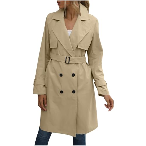 Outlet Angebote, Trenchcoat Damen Elegant Dufflecoat - Boucle Mantel Winddichter Herbstmantel Winter Wollmantel Für Frauen Übergangsjacke Wintermantel Warme Wolljacke Windjacke von Zilosconcy