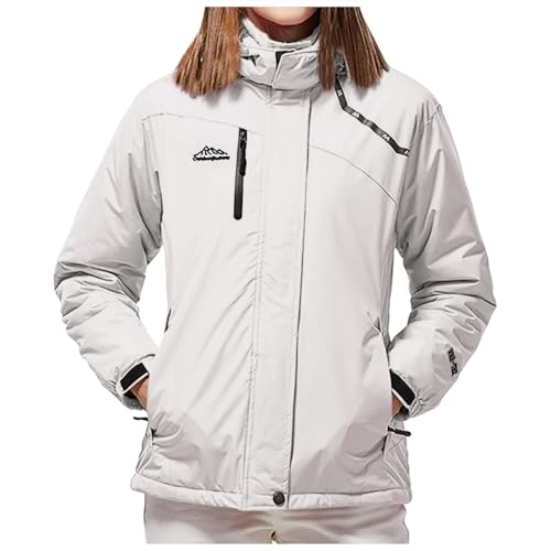 Outlet Angebote, Wanderjacke Winddicht Skijacke - Snowboardjacke Outdoor Arbeitsjacke Wasserdicht Funktionsjacke Winterjacke Warm Fleecejacke Jacken Mit Abnehmbarer Kapuze Für Frauen von Zilosconcy