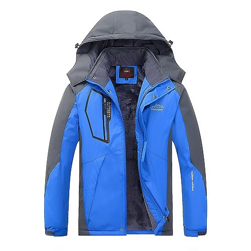 Outlet Angebote, Winterjacke Herren Winddichte Skijacke - Wanderjacke Wasserdicht Snowboardjacke Gefütterte Softshelljacke Fleece-Futter Ski Regenmantel Mit Kapuze Männer von Zilosconcy