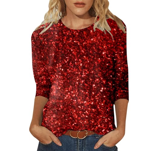 Pailletten Oberteil Damen, Glitzer Oberteile Damen Shining Pailletten Oberteil - Glitzer Pullover Elegant Glitzertop Langarm Sexy Shirt Frauen Pailletten top Festliche Oberteile Cocktail Outfit von Zilosconcy