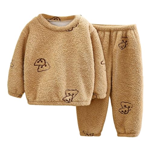 Plüsch Schlafanzug Kinder, Blitzangebote Flanell Schlafanzug Kinder Fleece Pyjama Set Winter Warme Schlafanzüge Schmetterlingsdruck Kuschel Weiche Weihnachts Zweiteilig Frottee Pyjama von Zilosconcy