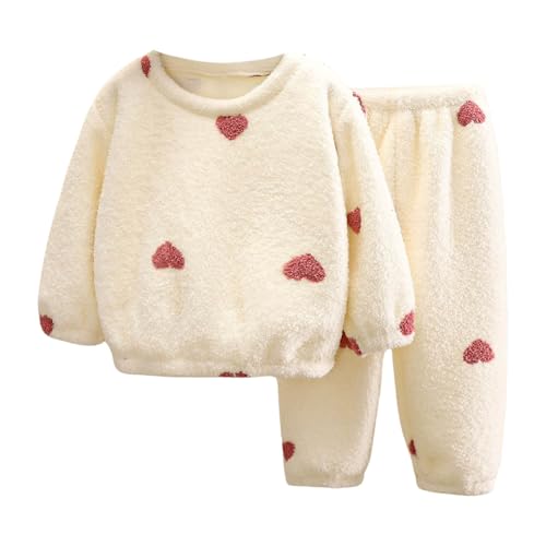 Plüsch Schlafanzug Kinder, Blitzangebote Flanell Schlafanzug Kinder Fleece Pyjama Set Winter Warme Schlafanzüge Schmetterlingsdruck Kuschel Weiche Weihnachts Zweiteilig Frottee Pyjama von Zilosconcy