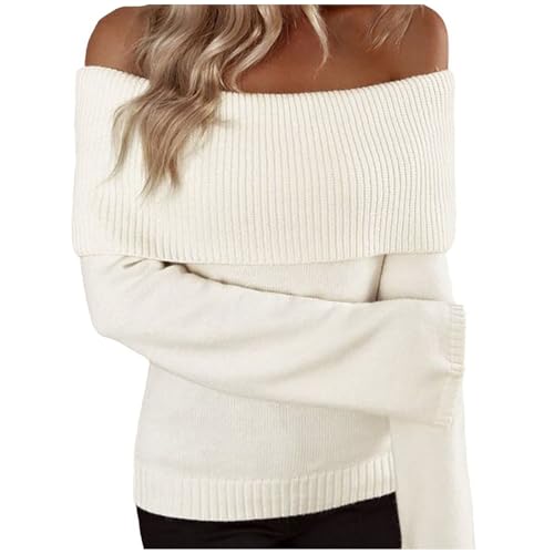 Pullover Baumwolle Damen, Sale Angebote Strickpullover Damen Langarm Rollkragen Pullover - Sweatshirt Mode Sweater Leichte Strickjacke Pulli Locker Langarmshirt Casual von Zilosconcy