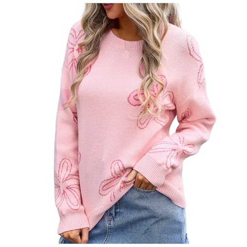 Pullover Damen Herbst, Oversize Pullover Damen Strick Strickpullover Damen Patchwork Mit Geknöpft Pullover - Longpullover Casual Party Pulli Tops Mode Sweatshirt Locker Langarmshirt von Zilosconcy