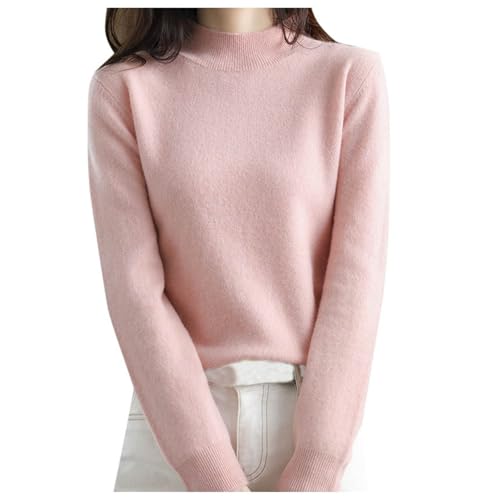 Pullover Damen Weiß, Oversize Pullover Damen Strick Strickpullover Damen Langarm Rollkragen Cardigan - Pulli Mode Dirndl Jacke Winterpullover Bequem Warm Tops Strickwaren von Zilosconcy