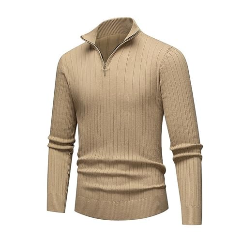 Quarter Zip Herren, Rollkragenpullover Herren Business Half Zip Pullover - Arbeitspullover Slim Fit Pulli Thermo Winterpullover Warm Feinstrick Stehkragen Langarm Texured Für Männer von Zilosconcy