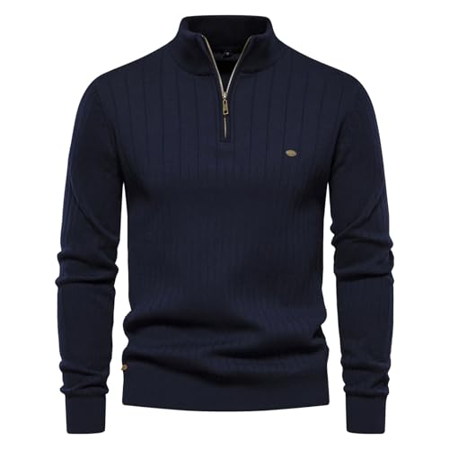 Quarter Zip Herren, Rollkragenpullover Herren Slim Fit Half Zip Pullover - Winterpullover Business Pulli Strickpullover Turtleneck Sweater Arbeitspullover Warm Langarmshirt Für Männer von Zilosconcy