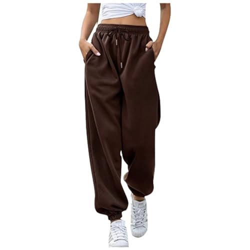 Relaxhose Damen, Sporthose Damen Baggy Jogginghose - Modern Straighthose Fitnessstudio Sweatpants Mädchen Trainingshose Mit Taschen Trainingsanzug Hosen Sweathose von Zilosconcy