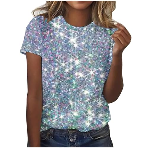 Retourenkauf, Pailletten Oberteil Damen Shining Glitzer Oberteile - Glitzer Pullover Elegant Glitzertop Casual Sexy Tunika Frauen Pailletten top Festliche Oberteile Party Outfit von Zilosconcy