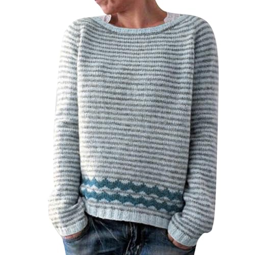 Retourenware, Norweger Pullover Damen Mohair Weihnachtspulli - Alpaka Pullover Jacquard Pulli Bunt Grobstrickpullover Warme Winterpullover Oberteile Lockere Jumpers Frauen von Zilosconcy